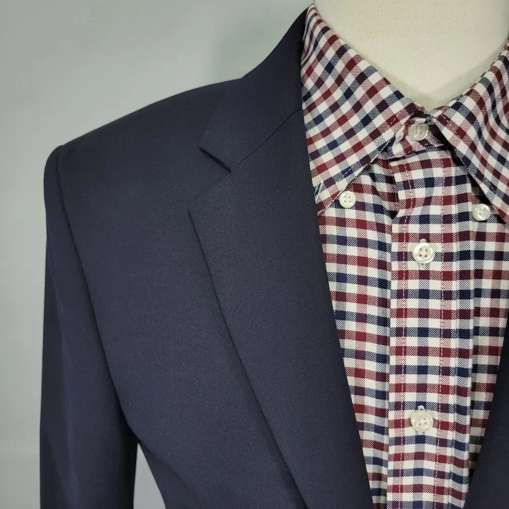 Joseph‎ Feiss Men's Sport Coat Blazer Two Button Navy Blue Twill Classic Fit 37R